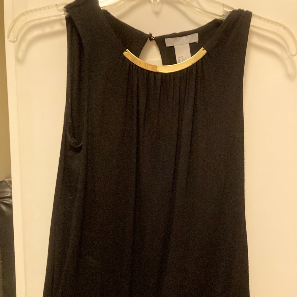 H&M Gold Embellished Lined Sleeveless Top